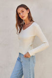 V Neck Fitted Light Sweater