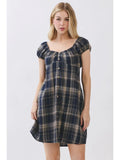 Plaid Button Down Mini Dress