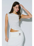 Polka Dot Asymmetrical Off Shoulder Top - Wild Skyes