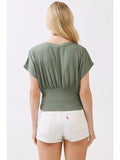 Round Neck Dolman Sleeve Top