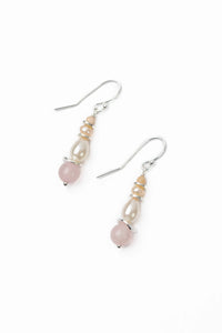 Embrace Freshwater Pearl, Czech Glass With Rose Quartz Simpl
