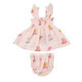 RUFFLE STRAP SMOCKED TOP AND DIAPER COVER - DAISY BOOTS