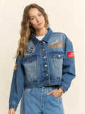 Wild Ride Western Embroidered Patch Denim Jacket