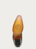 A5233 - WOMEN'S HONEY SERRATED PATTERN EMBROIDERY TALL TOP SNIP TOE COWBOY BOOT