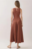 Front Twist Sleeveless Wide Leg Jumpsuit