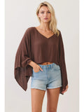 Solid Kimono Sleeve Crop Top