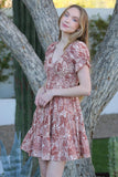 V Neck Smocked Bodice Dress