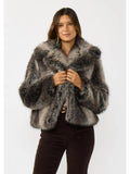Charcoal Ombre Faux Fur Jacket - Wild Skyes