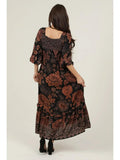 V Neck Twist Front Cut Out Side Slit Maxi Dress
