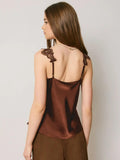 Satin Lace Trim Cami Top