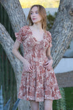V Neck Smocked Bodice Dress