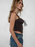 Tilla Sweetheart Neckline with Lace Trim Milkmaid Corset Top