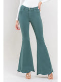 High Rise Super Flare Jeans Clean Raw Hem