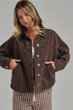 Garment Wash Fall Jacket Big Front Patch Pockets