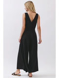 Surplice Sleeveless Wide Leg Jumpsuit