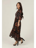 V Neck Twist Front Cut Out Side Slit Maxi Dress