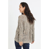 Marled Yarn V Neck Pullover Sweater