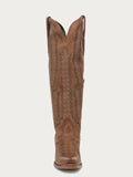 A5233 - WOMEN'S HONEY SERRATED PATTERN EMBROIDERY TALL TOP SNIP TOE COWBOY BOOT