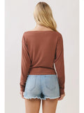 Off Shoulder Long Sleeve Fitted Top