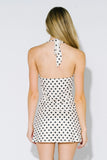 Polka Dot Twist Front Halter Top
