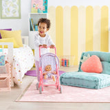 Corolle Poussette Florale Baby Doll Stroller with Folding Canopy for 12" Doll