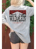 Wallen Cow Skull Front&Back Oversize Mineral Graphic Tshirt