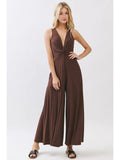 Front Twist Sleeveless Wide Leg Jumpsuit