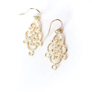 Brushed Gold Filigree Earrings