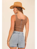 Sculpted Stretch Denim Tank Corset