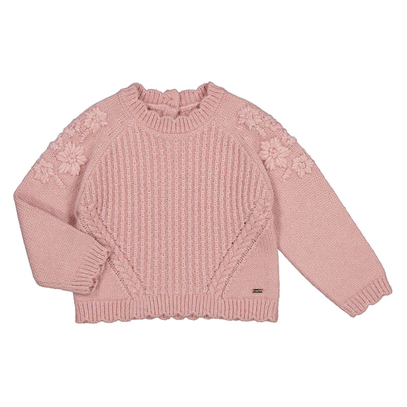 Pink Flower Embroidered Jumper