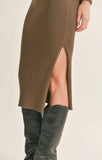 Kalli Side Slit Sweater Midi Skirt