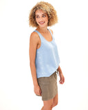 Clarice Chambray Button Tank