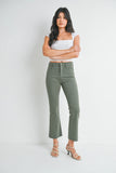 Vintage Olive High Rise Tonal Crop Flare