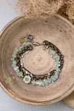 Venetian Dreams 7.5-8.5" Aquamarine, Czech Glass Multistrand Bracelet