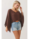 Solid Kimono Sleeve Crop Top