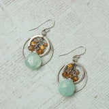 Wisdom Within Faceted Czech Glass With Amazonite Briolette Cluster Earrings