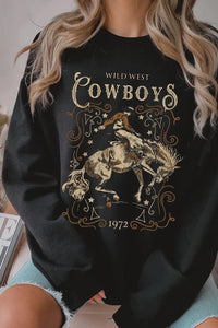 Wild West Cowboy Graphic Brushed Sweatshirts