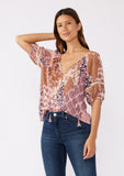 Floral Puff Sleeve V-Neck Top