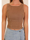 Sculpted Stretch Denim Tank Corset