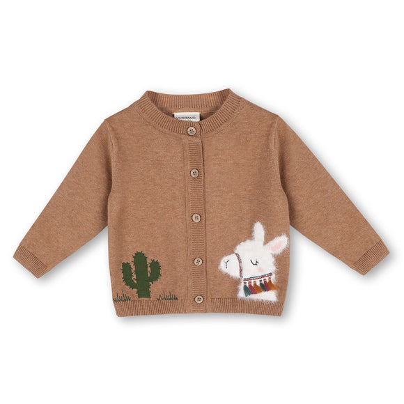 Cactus Llama Applique Baby Button Cardigan Sweater (Organic)