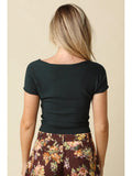 Angela Boat Neck Cinched Tee