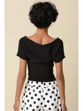 Angela Boat Neck Cinched Tee