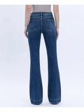 High Rise Dark Wash Trouser Hem Bootcut Jeans