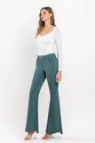 High Rise Super Flare Jeans Clean Raw Hem