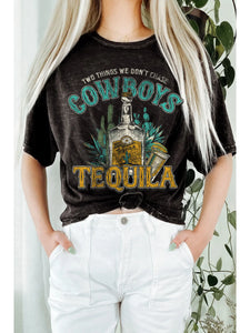 Cowboy Tequila Mineral Graphic Long Crop Top