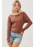 Off Shoulder Long Sleeve Fitted Top