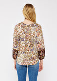 3/4 Sleeve Floral V-Neck Top