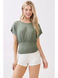 Round Neck Dolman Sleeve Top