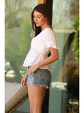 Eyelet Embroidered Twist Front Blouse
