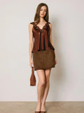 Satin Lace Trim Cami Top